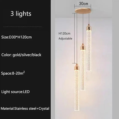 Modern Ceiling Chandelier Luxury Staircase Crystal Chandeliers Duplex Attic Villa Living Room Pendant Lights Home Decor Lighting