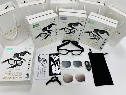 LIGE New Smart Glasses 500W Camera HD Video Recording Bluetooth Call Glasses AI Smart Translation Sunglasses WiFi Transmission