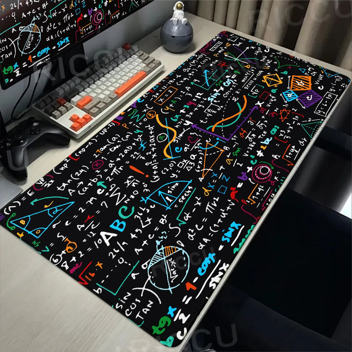 Black Mousepad E=mc2 Formula Science Mouse Pad Math Desk Pad Extended PC Keyboard Mats Large XXL Gamer Mousepad Desk accessories