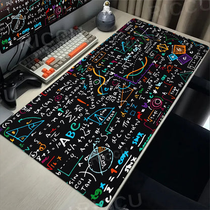 Black Mousepad E=mc2 Formula Science Mouse Pad Math Desk Pad Extended PC Keyboard Mats Large XXL Gamer Mousepad Desk accessories