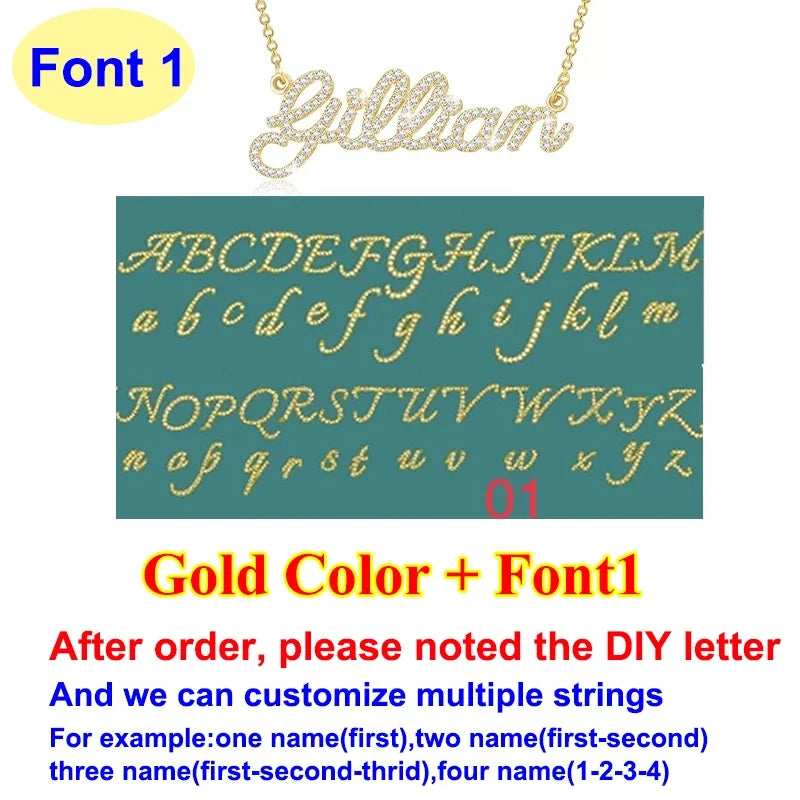 DIY A-Z Letter Name Full Moissanite Diamond Necklace for Women 925 Sterling Silver Plated 18k Gold Women's Moissanite Chain Gift