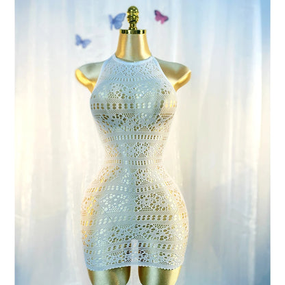 Sexy Cover Up Hollow Out Fishnet Dress without Bikini Summer Holiday DSH698