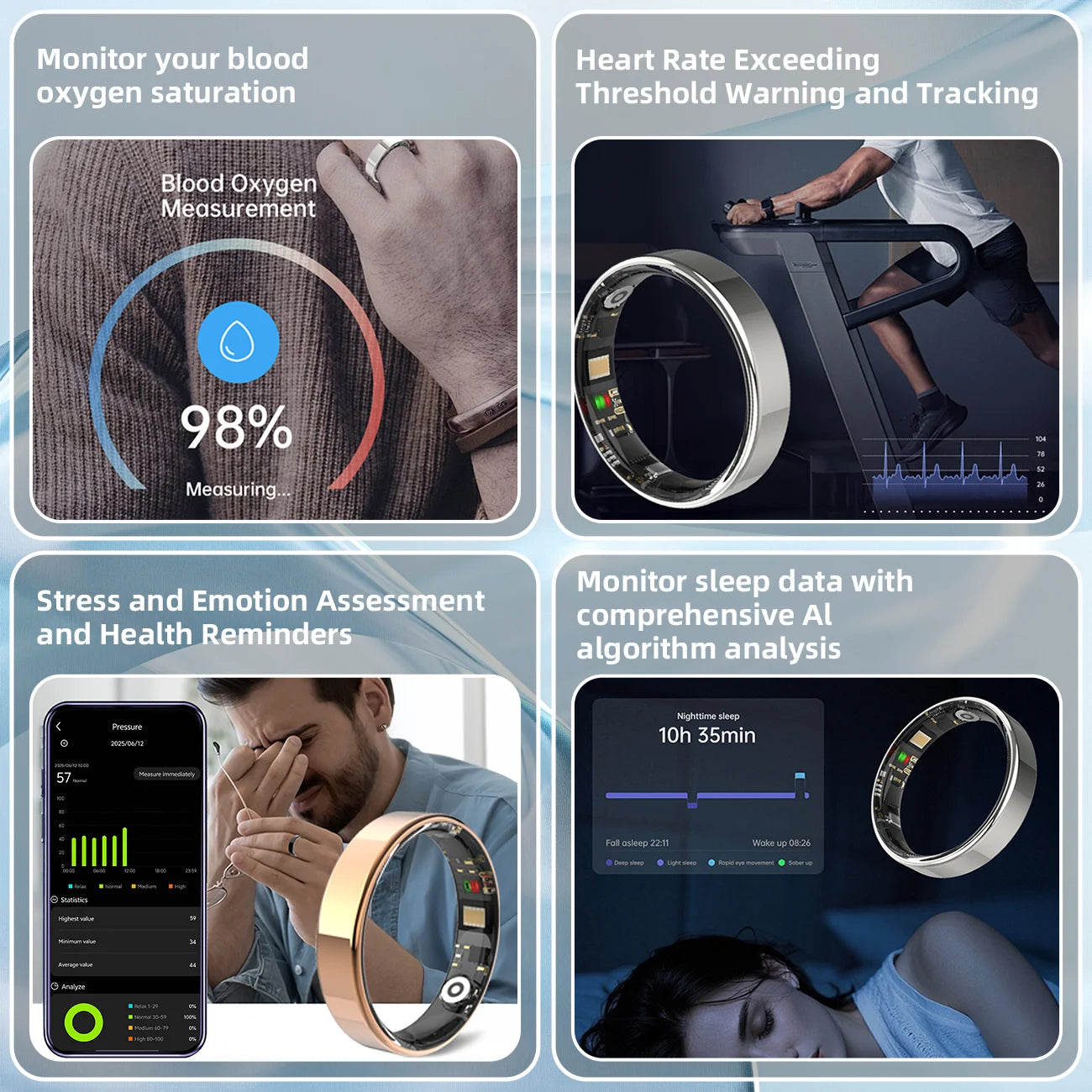 2026 SIMSONLAB New Smart Ring for Men Women Gift Bluetooth Call Blood Pressure Monitor Heart Rate 5ATM Waterproof for Xiaomi