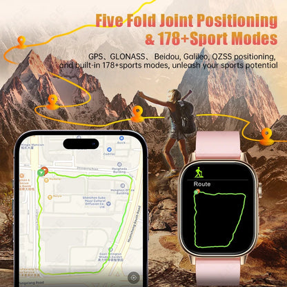 LIGE 2026 For Android IOS GPS Smart Watch Women 2.01" HD Screen Heart Rate Bluetooth Call Compass IP68 Waterproof Men Smartwatch