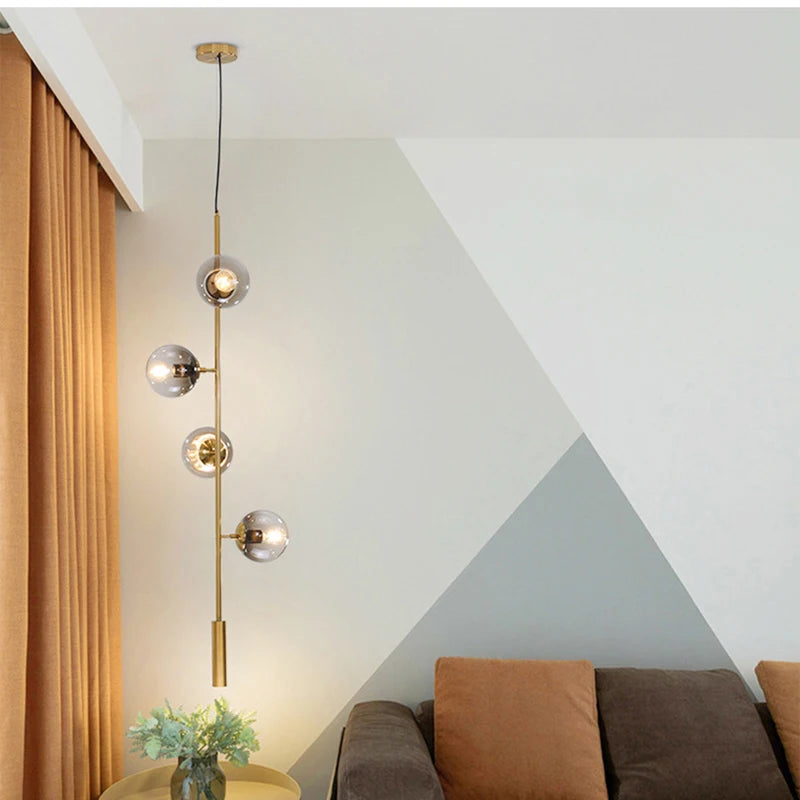 Northern Europe Dining Room Chandeliers Designer One Character Long Strip Pendant Lamp Decoration Maison LED Lights