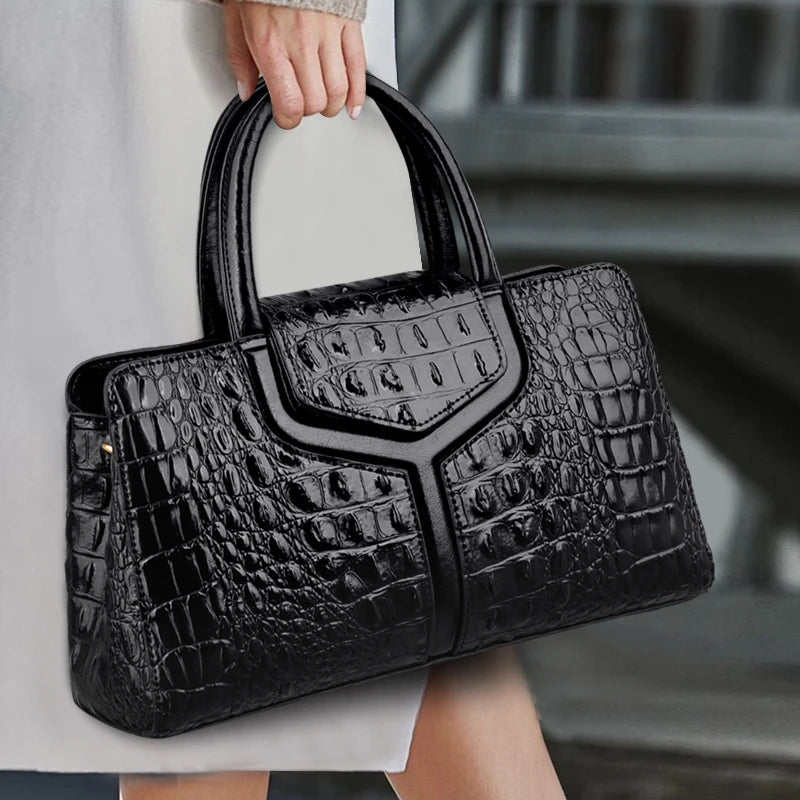 New Leather Women Messenger Bags Crocodile Female Crossbody Shoulder Hand bags For Women 2023 High Quality Ladies Handbags