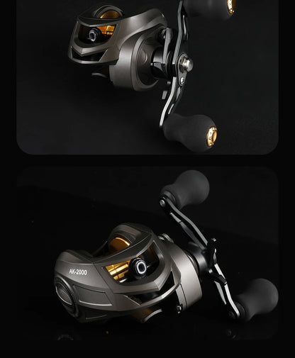 Rooblinos AK Series,7.2:1 Gear Ratio,2+1 Ball Bearing,18LB Max Drag,Baitcasting Reel,For Freshwater Saltwater