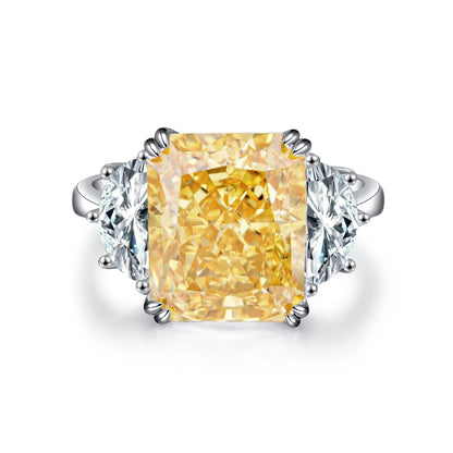 Luxury Solid Platinum PT950 Women's Green Raydean Che 9 karat Moissanite Diamond Ring Banquet