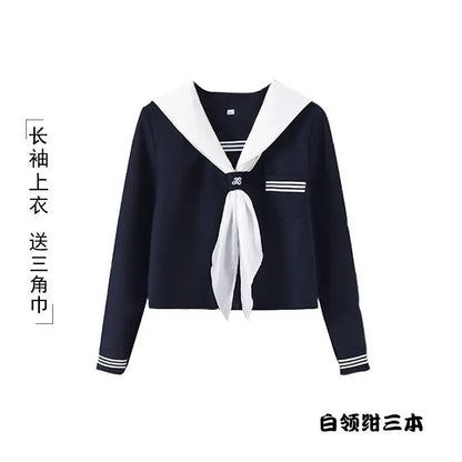 Student JK Uniform Women's High School Korean Chinese School Uniforms Navy Sailor Outfit Short Sleeve Suit Japan Seifuku Girl