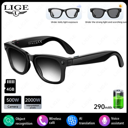 AI Smart Glasses with 8MP Camera Video Recording 100+ Languages Translation Sunglasses Bluetooth Call Music Play Men Women 2026