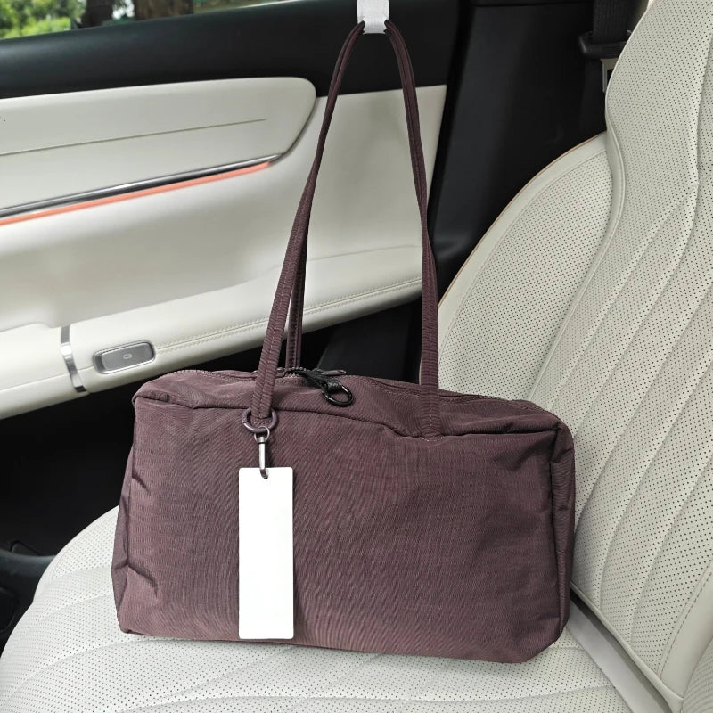 Brand Nylon Bowling Tote Bag Women Luxury Large Capacity Simple Versatile Shoulder Purse Ultralight Zipper Commuting Travel Bag