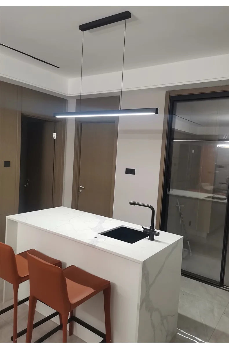 Dining Room Chandelier Dining Table Lighting Kitchen Bar Light LED Linear Lamp Restaurant Pendant Lights Modern Brief Droplight
