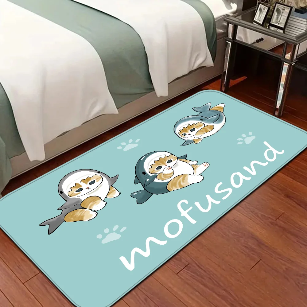 Funny Cat M-Mofusand  Floor Mat Bathroom Mat Kids Room Bedroom Decoration Anti-Slip Doormat Living Room Bedside Area Rugs
