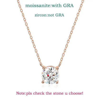 TY 925 Sterling Silver Moissanite Women's Necklace 1-5 Carat Moissanite Three Colors D Color With Certificate Fine Ewelry Gift