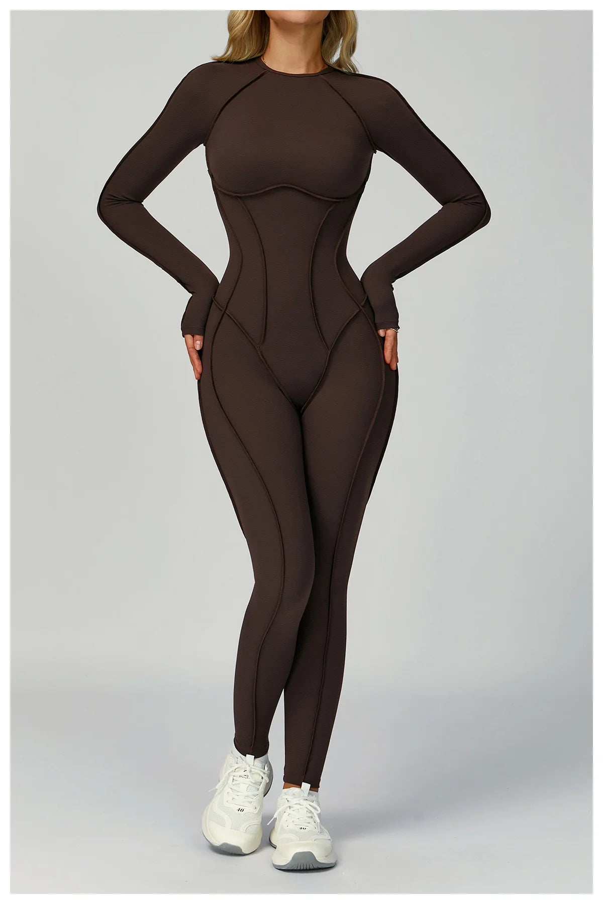 Sexy Hollow Back Long Sleeve Yoga Jumpsuit Women Quick Dry One-piece Yoga Suit Gym Training Leggings Playsuit Slim Fit Bodysuits