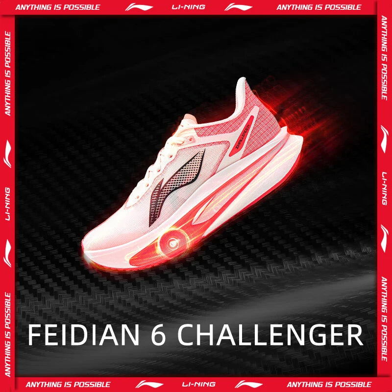 Li-Ning Women's FEIDIAN 6 CHALLENGER Racing Running Shoes SUPER BOOM CARBON-FIBER PLATE LiNing Competition Sneakers ARMW004