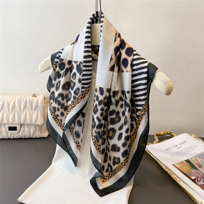 2025 New Paisley Print Silk Scarf for Women Square Hijab Soft Neck Tie Female Fashion Decoration Silk Headscarf 70*70cm Kerchief