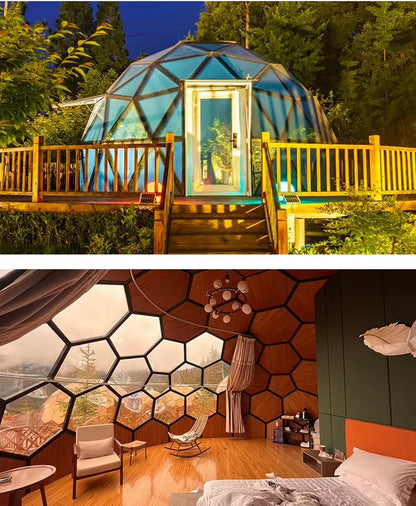 Outdoor Semi-Dome Igloo Camping Tent - Geodesic Dome Glass Sphere Tent Bubble House