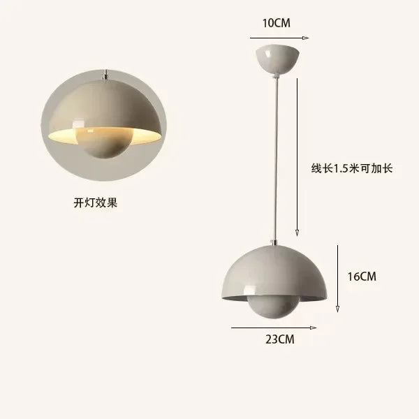 Nordic Minimalist 23cm Pendant Lights Modern Restaurant LED Chandelier E27 Bedroom Study Kitchen Island Home Decoration Gloss