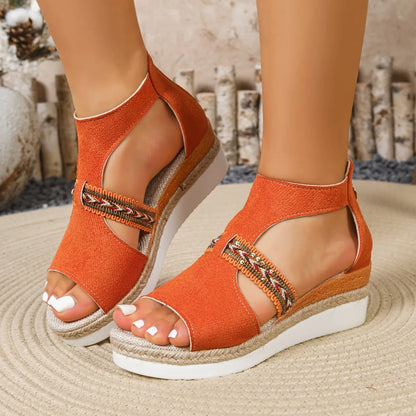 Trend Women Wedges Sandals Platform Casual Sandals Women 2026 New Summer Lightweight Shoes for Women Beach Luxury Designer Shoes