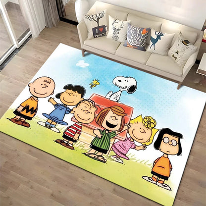 Cartoon Snoopy HD Printed Rugs Carpet For Living Room Home Decoration Children's Crawling Living Room Area Rug Game Floor Mat