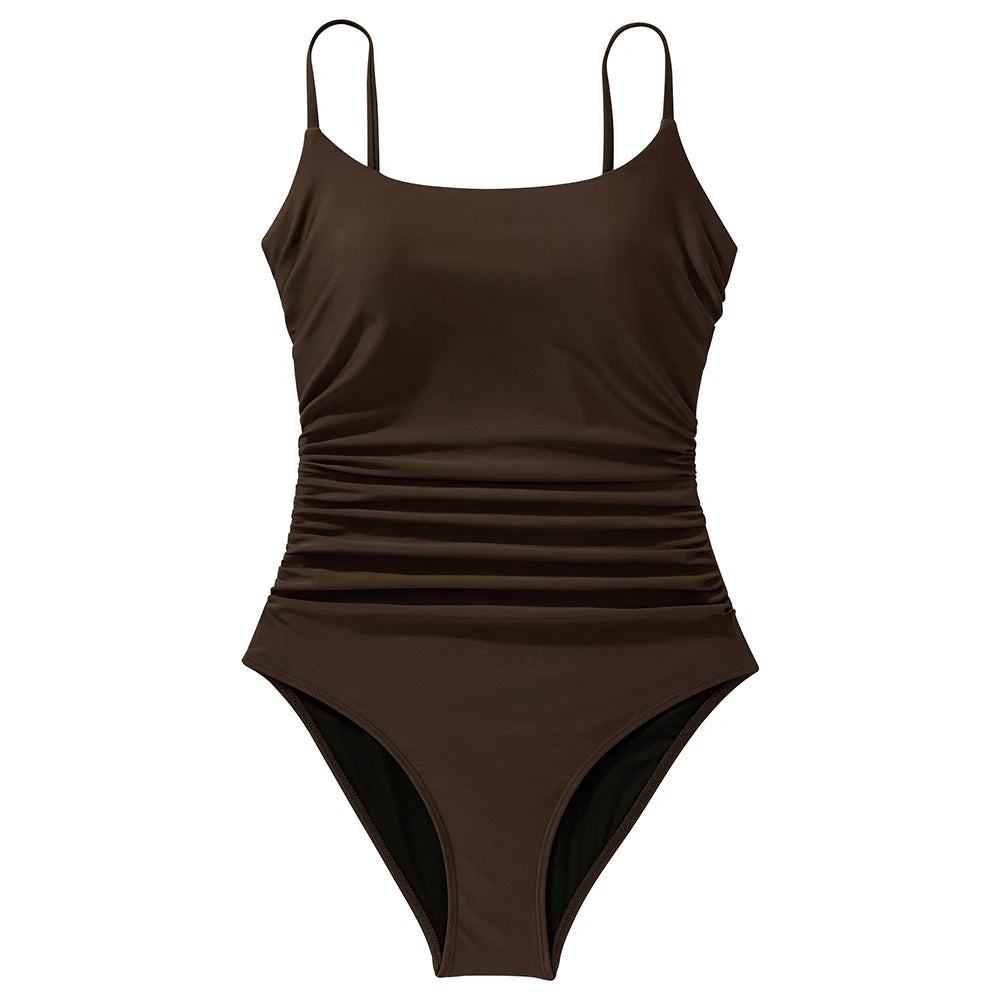 Solid Swimwear Women 2026 One Piece Swimsuit Female Summer Holiday Bandage Backless Monokini Bathing Suits Women