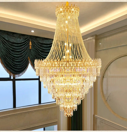 Nordic Modern Crystal Chandelier Wedding Hall Villa Hotel Hall Living Room Home Decoration Ceiling Light Luxurious Pendent Lamp