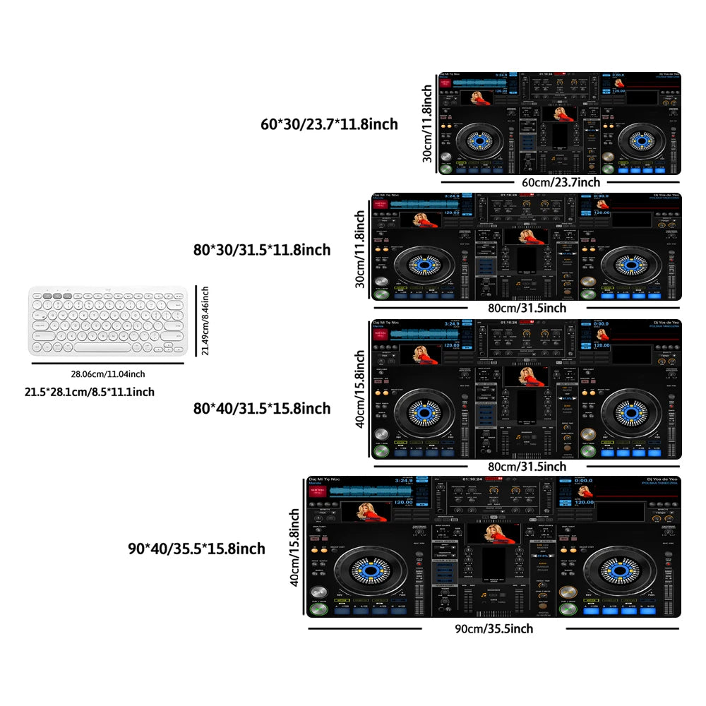 Radio Dj Large Professional Game Mouse Pad Keyboard Gamer Office Accessories Desk Mat Anime XXL Anti-Slip Desktop Mat Floor Mats