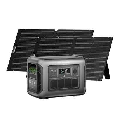 ALLPOWERS R1500 LITE Portable Power Station 1056Wh Solar Generator & Solar Panel 2×100W / 140W / 200W / 400W / 600W  for Camping