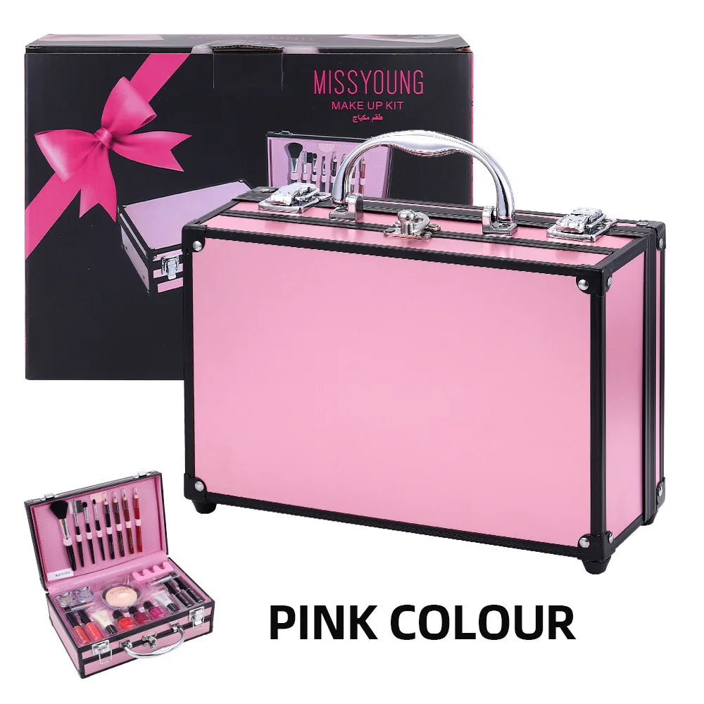 Professional Beginner Travel Portable Makeup Set Box Suitcase Kit Lipstick Brushes Nail Polish Set For Make up Eyeshadow Palette
