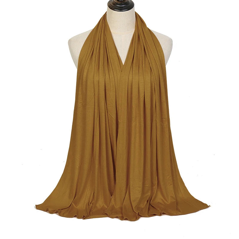 Premium Modal Cotton Jersey Hijab Scarf Long Muslim Shawl Plain Soft Turban Tie Head Wraps For Women Africa Headband 170x60cm