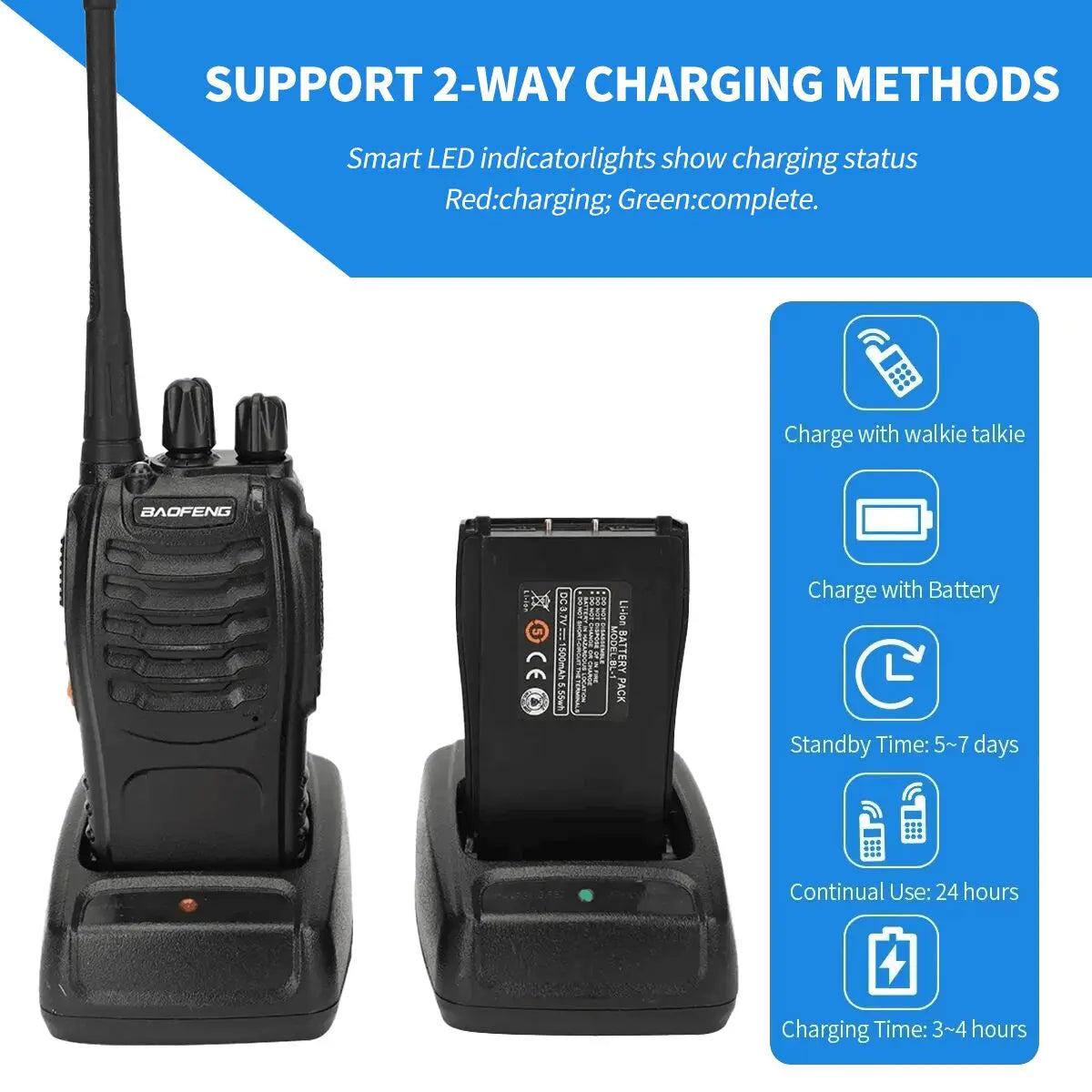 2/4/6PCS Baofeng BF-888S UHF Two-Way Radio 400-470MHz 16CH With Headset 5km Long Range Walkie Talkie Self-Driving Travelling
