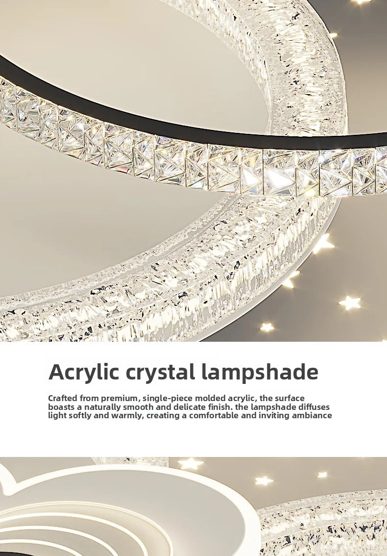 New Model Living Room Starlight Ceiling Lamp - Round Design Luxurious And High-End Modern And Minimalist Style Whirlwind Effect