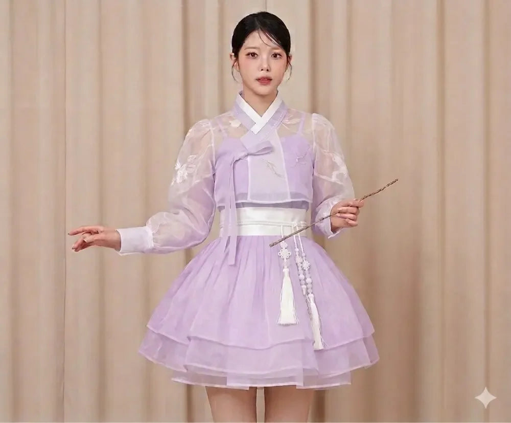 OLOEY Customized Hanbok 2026 Short Korea Performance Prom Dresses Wedding Photo Shoot Mini Reception Gown Party Dress