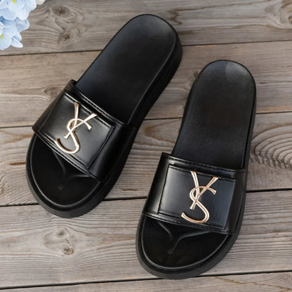 Slippers Luxury Shoes Women Platform Design Slides Fashion Letters Ladies Shoes Casual Slipper Outside Non-slip Slippers Sandals