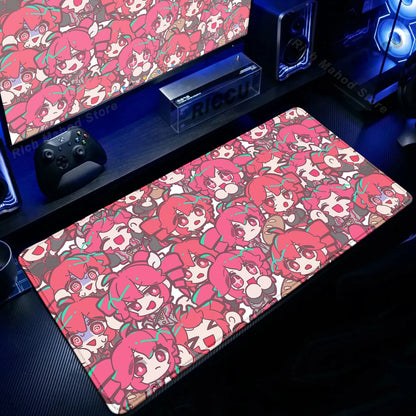 Cute Anime Girl K-Kasane Teto Mousepad Large Gaming Mouse Pad LockEdge Computer Keyboard Desk Mat PC Cabinet Tablepad XXL Mats