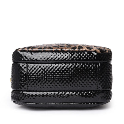 New 2025 Womens Small Messenger Bag PU Leather Shiny Shoulder Bag Fashion Saddle Bags Leopard Print Phone Purse Lipstick Storage