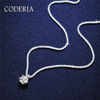 Best Selling S925 Silver Moissanite Necklace Thick Chain Women Birthday Gift 1-2CT Diamond Necklace Exquisite Party Jewelry