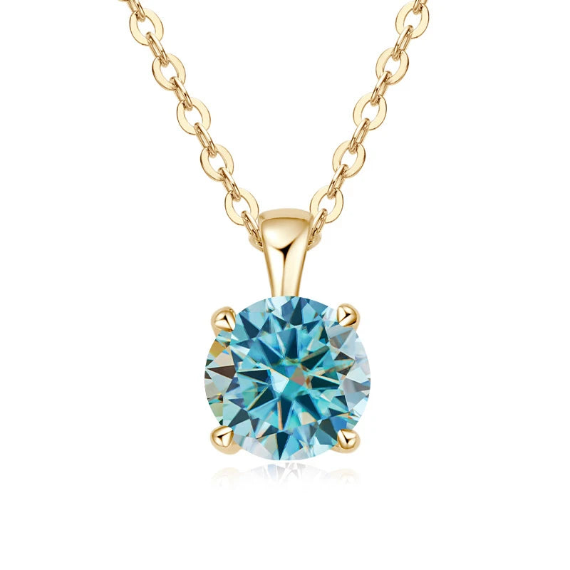1.0 Carat Moissanite Pendants for Women Classic Wedding Necklace Original S925 Sterling Silver Jewelry