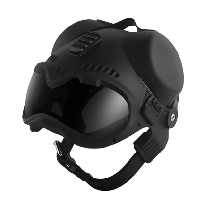 ATUBAN Tactical Dog Military Hunting Training K9 Helmet, Large Dog Patrol Dogs Sheepdog Pet Motorcycle Protective Helmet Goggles