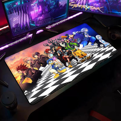 Extended Mouse Pad Anime Black Desk Mat PC K-kingdom H-hearts Keyboard Pad Laptop Gaming Accessories Table Play Mat XXL Mousepad