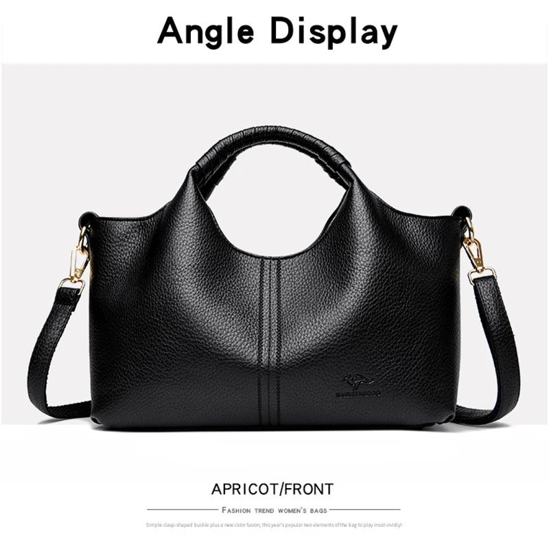 Authentic Leather Tote Bag Luxury Large Capacity Women's Single Shoulder Diagonal Crossbody Bags Fashion Simple Female Handbag