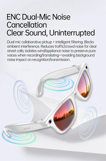 13MP HD Camera Smart Glasses AI Translation Anti-shake Photography Video Recording WIFI Transmission Bluetooth Sports Sunglasses