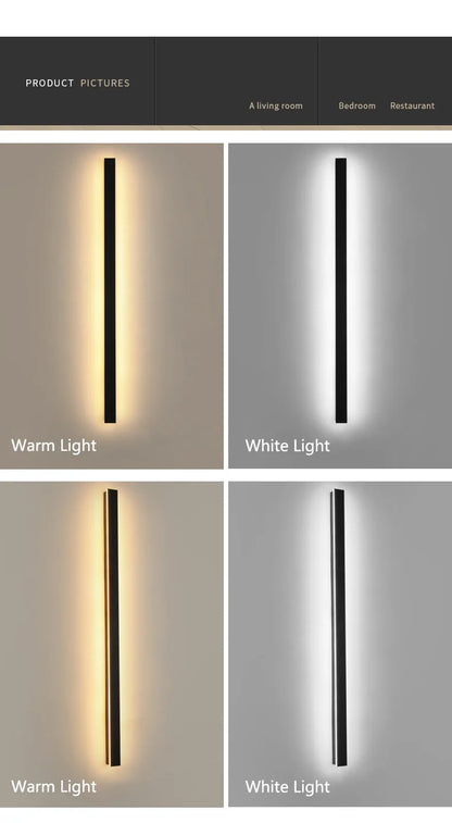 Outdoor Waterproof Wall Lamp LED Strip Background Wall Lamp Stair Garden Lamp Living Room Bedroom Bedside IP65 Wall Lights