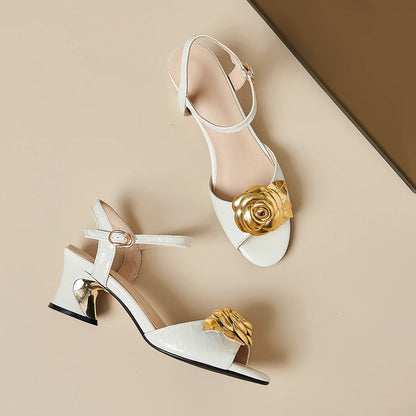 【JOCHEBED HI】Brand Genuibe Lesther Handmade Sandals Women Unique Strange Heel Luxury Slingbacks Summer Mules 34-40