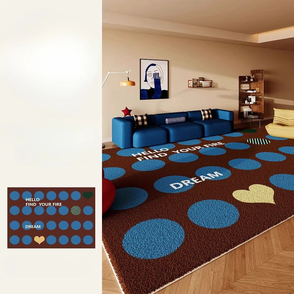 Retro Style Rugs for Bedroom Large Area Living Room Decoration Anti-slip Carpet Thick Plush Floor Mat Fluffy Soft Cloakroom Rug