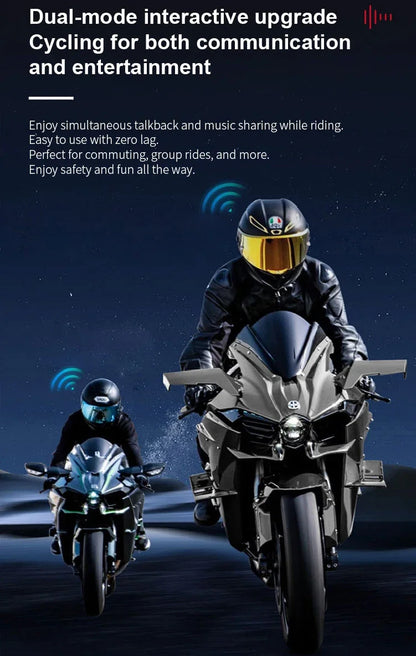 X3 Pro Motorcycle Helmet Bluetooth Headset 2-Riders Intercom 1000M BT6.0 IPX6 Waterproof Voice Assistant NoiseReduction FM Radio