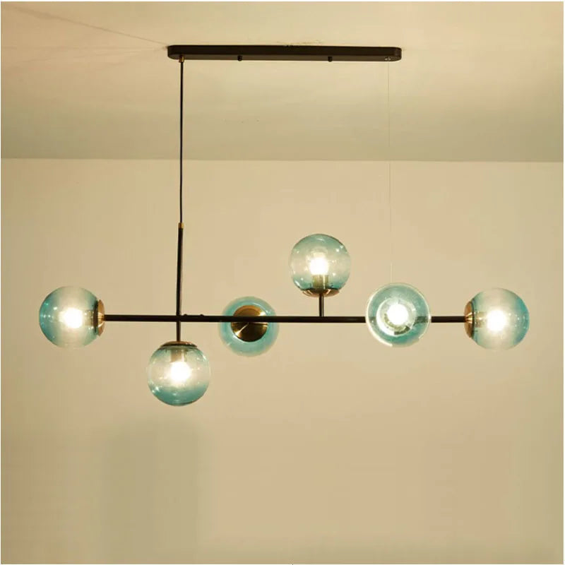 Northern Europe Dining Room Chandeliers Designer One Character Long Strip Pendant Lamp Decoration Maison LED Lights