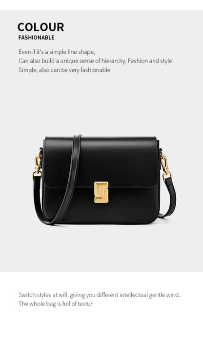 Luxury Genuine Leather Women Bag 2025 New Women's Shoulder Bag High Quality Cowhide Square Crossbody Bags Designer Handbags