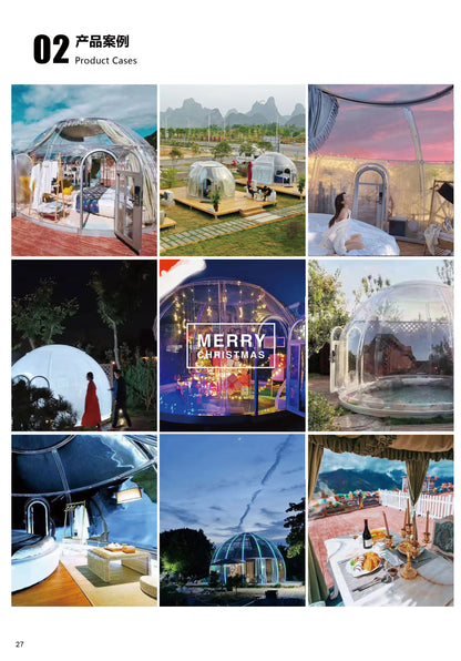 Dome House Geodesic Pvc Steel Frame Glamping Tent Accommodation Luxury Outdoor Hotel Tent